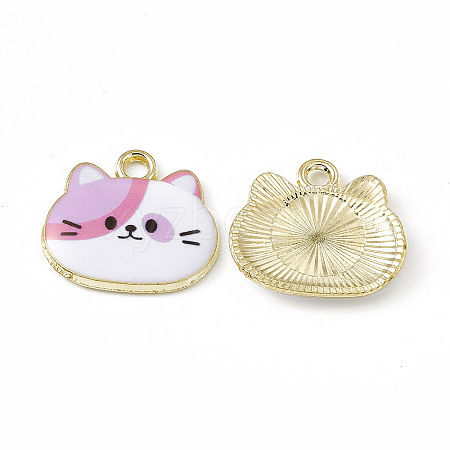 Painted Alloy Pendants PALLOY-P288-02G-04-1