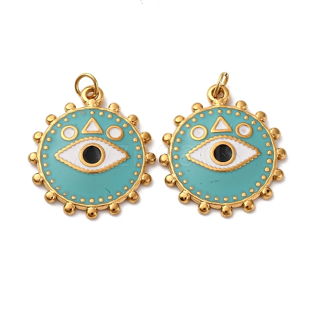 304 Stainless Steel Enamel Pendants STAS-U061-35G-01-1
