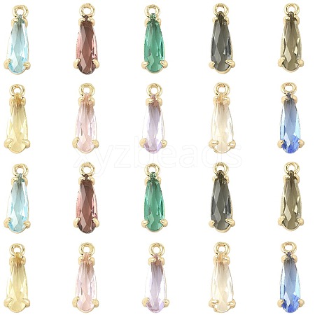 20Pcs 10 Colors Faceted Glass Charms GLAA-FS0002-64-1