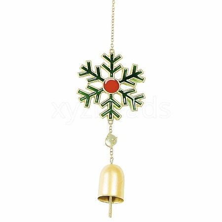 Christmas Alloy Snowflake & Iron & Eanmel Wind Chime PW-WGB12F7-02-1