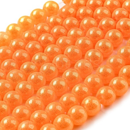 Spray Painted Glass Round Bead Strands DGLA-Q015-6mm-36-1