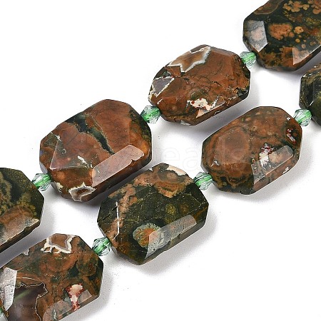 Natural Rhyolite Jasper Beads Strands G-B125-P09-01-1