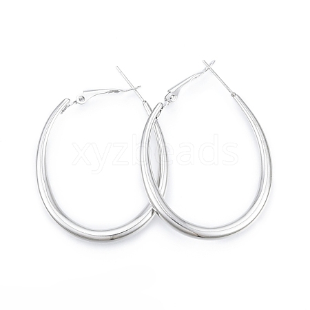 201 Stainless Steel Teardrop Hoop Earrings for Women EJEW-N052-03C-01-1
