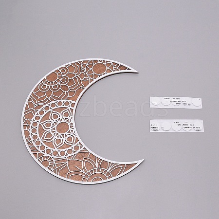 Wooden Hollow Crescent Moon Decorations DIY-WH0265-15-1