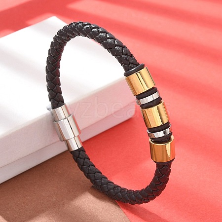 Braided Microfiber Leather Cord Bracelets BJEW-Q010-02A-1