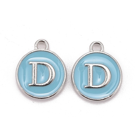 Platinum Plated Alloy Enamel Charms ENAM-S118-04D-P-1