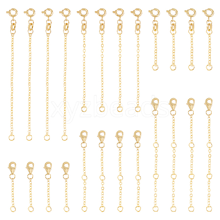 GOMAKERER 24Pcs 6 Style Brass Cable Chain Extender KK-GO0001-54-1