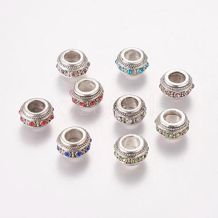 Vintage Alloy Rhinestone European Beads RB-M012-M-1