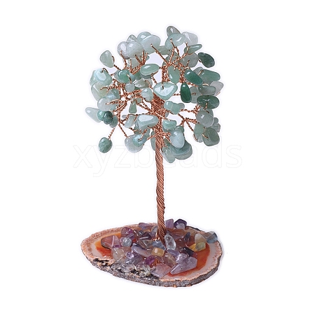 Natural Gemstone Chips Tree of Life Decorations PW-WG88EA9-01-1