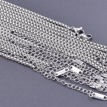 Non-Tarnish 2.5mm Unisex 304 Stainless Steel Box Chains Necklaces CY6763-1-1