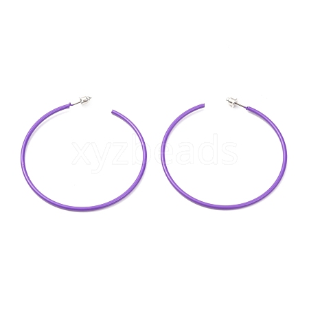 Tarnish Resistant Baking Paint 201 Stainless Steel Half Hoop Earrings EJEW-P185-A01-01-1