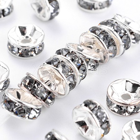 Brass Grade A Rhinestone Spacer Beads RSB035NF-03-1