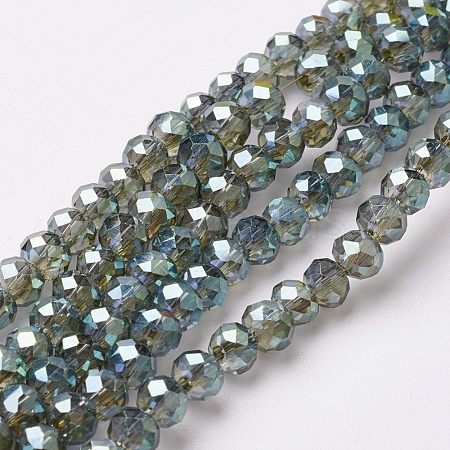 Electroplate Glass Beads Strands EGLA-F124-FR-B03-1