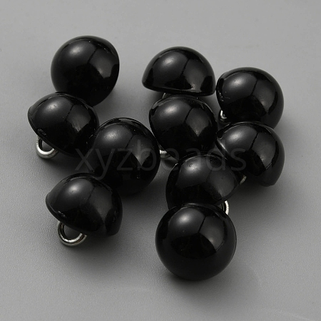 1-Hole Plastic Imitation Pearls Shank Buttons BUTT-WH0028-75C-1