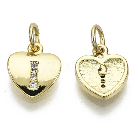 Brass Micro Pave Clear Cubic Zirconia Charms LS-KK-N227-34I-NF-1