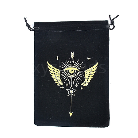 Velvet Eye with Wings Printed Packing Tarot Pouches PW-WG17539-14-1