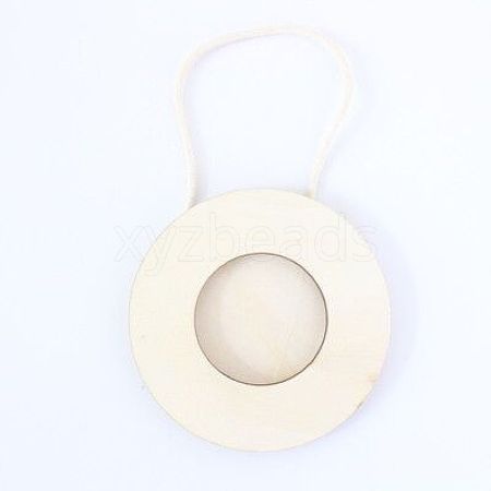 Wood Photo Frame Pendants LS-WOOD-WH0021-31-1