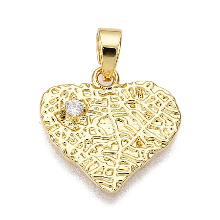 Brass Micro Pave Cubic Zirconia Pendants KK-T070-40G-1