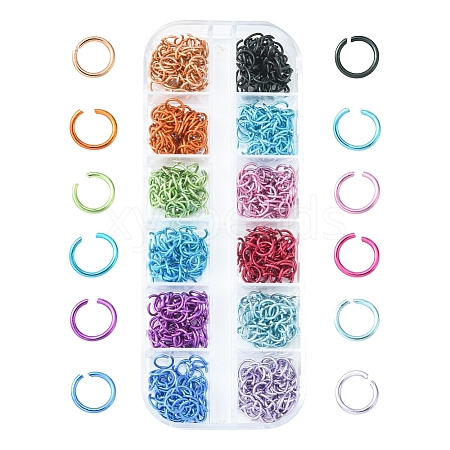 600Pcs 12 Colors Aluminum Wire Open Jump Ring Sets DIY-FS0004-14-1