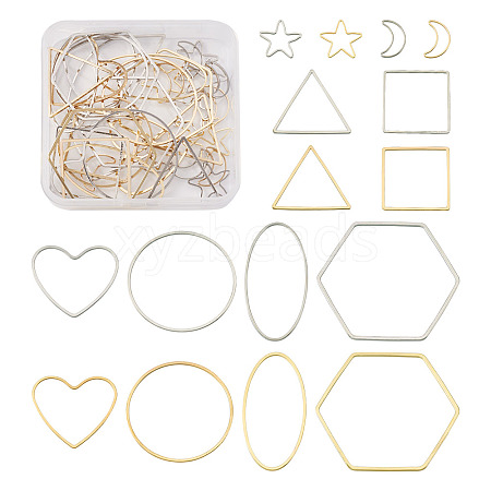 40Pcs 16 Style Alloy Linking Rings FIND-PJ0001-27-1