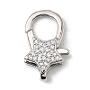 Brass Clear Cubic Zirconia Lobster Claw Clasps KK-Z078-49A-P-1