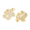 Brass Micro Pave Cubic Zirconia Pendants KK-C162-086C-G-2