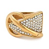 Ion Plating(IP) 304 Stainless Steel Finger Rings with Rhinestones RJEW-D083-10G-02-2