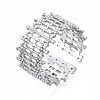 304 Stainless Steel Bar Wrap Open Cuff Ring RJEW-T023-29P-3