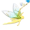 Brass & Transparent Epoxy Resin Fairy Pendant Decoration HJEW-JM02635-01-4