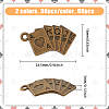 HOBBIESAY 60Pcs 2 Colors Tibetan Style Alloy Pendants FIND-HY0002-73-2