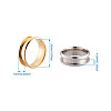 Stainless Steel Grooved Finger Ring Settings MAK-TA0001-05-24