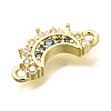 Brass Micro Pave Clear Cubic Zirconia Connector Charms KK-M309-17G-01-2