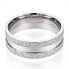 201 Stainless Steel Grooved Finger Ring for Men Women STAS-WH0039-04E-P-1