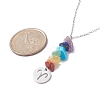 12Pcs 12 Constellations & Natural Mixed Gemstone Chips Pendant Necklaces Set NJEW-JN04282-3