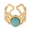 Oval Natural Amazonite Finger Rings RJEW-Z057-13G-04-2