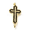 Brass Pave Black Cubic Zirconia Connctor Charms KK-M101-02C-G01-1