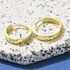 Brass Clear Cubic Zirconia Hoop Earrings EJEW-M047-17G-2