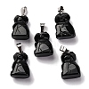 Natural Obsidian Pendants G-B127-08P-07-1