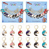 Alloy Enamel Moon with Star & Yin Yang Charm Locking Stitch Markers HJEW-PH01707-1