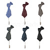 Crafans 6Pcs 6 Colors Polyester Stripped Tie Brooch AJEW-CF0001-21-11