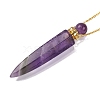 Natural Amethyst Bullet Shaped Perfume Bottle Pendant Necklaces G-B089-02G-08-3