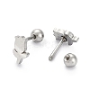 Tarnish Resistant 201 Stainless Steel Barbell Cartilage Earrings EJEW-R147-39-3