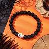 8.5mm Round Natural Lava Rock Beaded Stretch Bracelets BJEW-JB10465-04-2