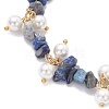 Natural Lapis Lazuli Chip Beaded Bracelets for Women BJEW-JB12301-03-3