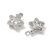 Brass Micro Pave Clear Cubic Zirconia Charms CU-CBA9FFD-07P-2