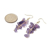 Natural Amethyst Chips Dangle Earrings EJEW-JE05266-01-2