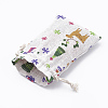 Polycotton(Polyester Cotton) Packing Pouches Drawstring Bags X-ABAG-T006-A02-4