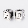 304 Stainless Steel Large Hole Letter European Beads LS-STAS-H428-01AS-E-2