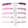 5Pcs 5 Colors Glass Seed Beaded Stretch Bracelet Sets BJEW-MZ00127-3