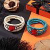 Resin and Synthetic Turquoise Wrap Bracelets Sets BJEW-JB10759-2